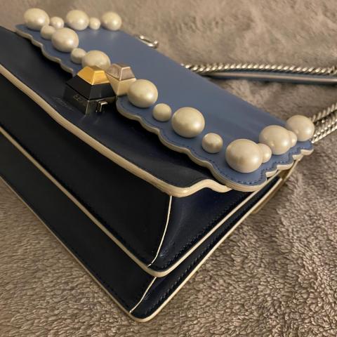 Sell Fendi Kan I Pearl Scallop Leather Bag Blue HuntStreet